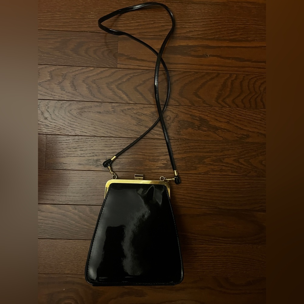 Vintage Elegant Black Women's Clutch Crossbody Faux Leather Bag